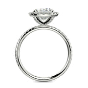 Catalina Oval Cut Pave Halo 4 Prong Claw Set Engagement Ring - Nivetta